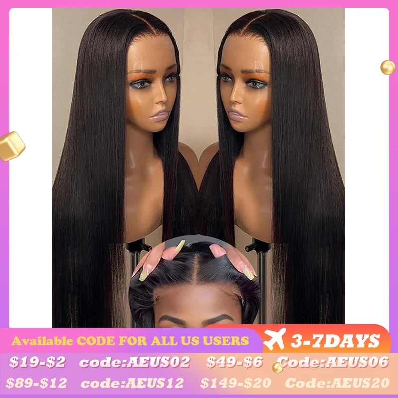Lace Front Wig 13X6 HD Transparent Human Hair for Women 13&times;4 Pre Plucked Remy Brazilian Straight 4&times;4 Glueless