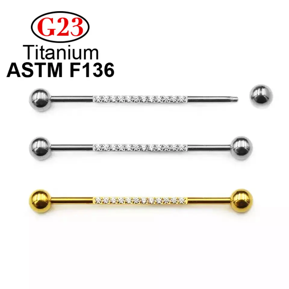 ASTM F136 Titanium Industrial Barbell Ear Cartilage Body Piercing