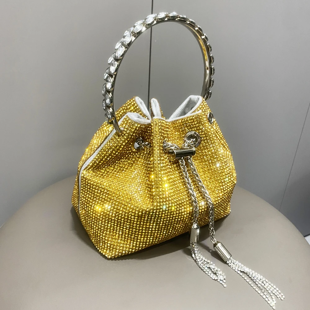 S96cb539657ed4fc3945808ddbffb3038t Purses and handbags bags for women luxury Designer bucket clutch purse evening banquet bag Crystal rhinestone shoulder bag Mallzona