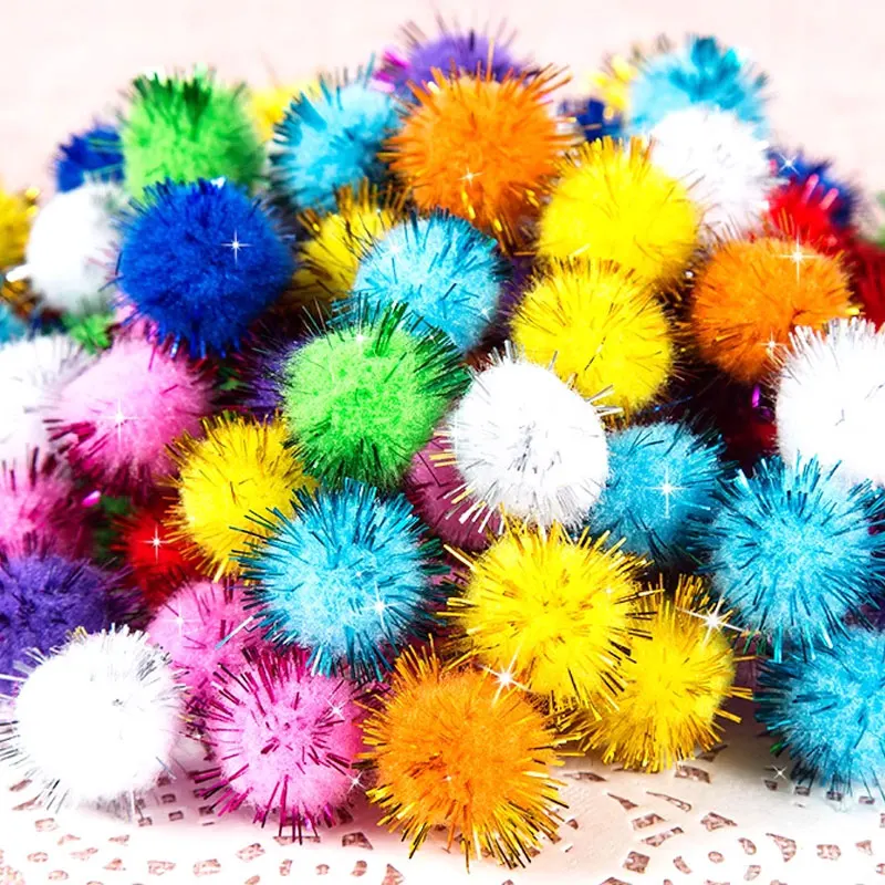 50-300Pcs 0.8-3cm Mixed Pom Poms Craft Mini Small Pompom Fur Balls for Kid Creative Toys DIY Craft Decor