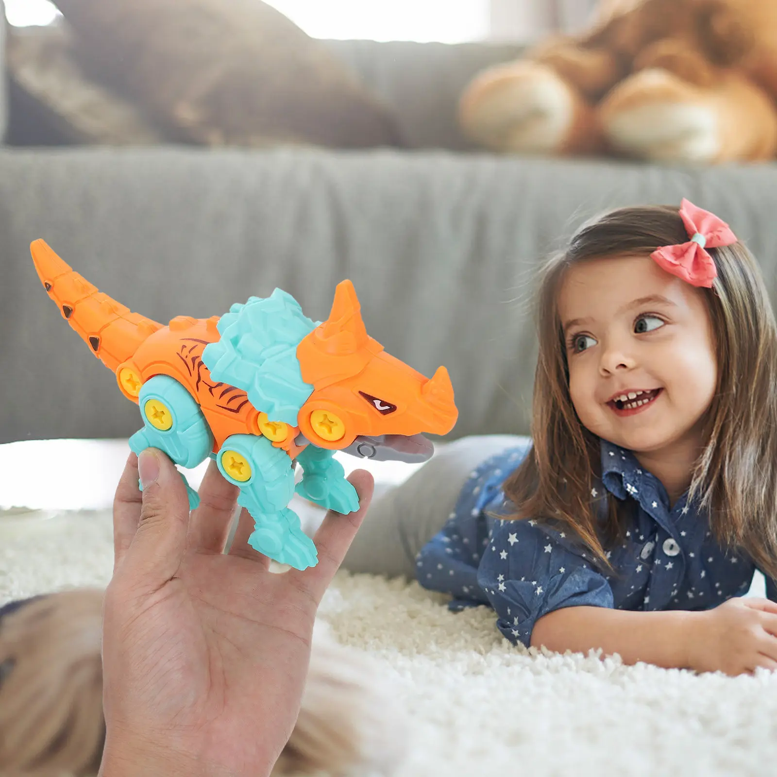 1세트 공룡알 장난감 DIY 분해 조립 게임 어린이를 위한 창의적 학습 유연성과 사고력 개발