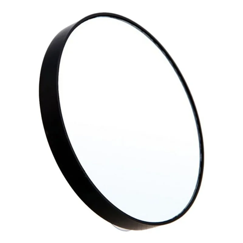 2pcs/Set Black Small Round Mirror Handle Makeup Mirror Cute Mini