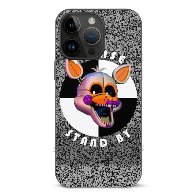 Lolbit caso de telefone para iphone 14 pro max 13 12 mini 11 xr 7 8 plus  capa de pele de fibra lolbit fnaf cinco noites na irmã