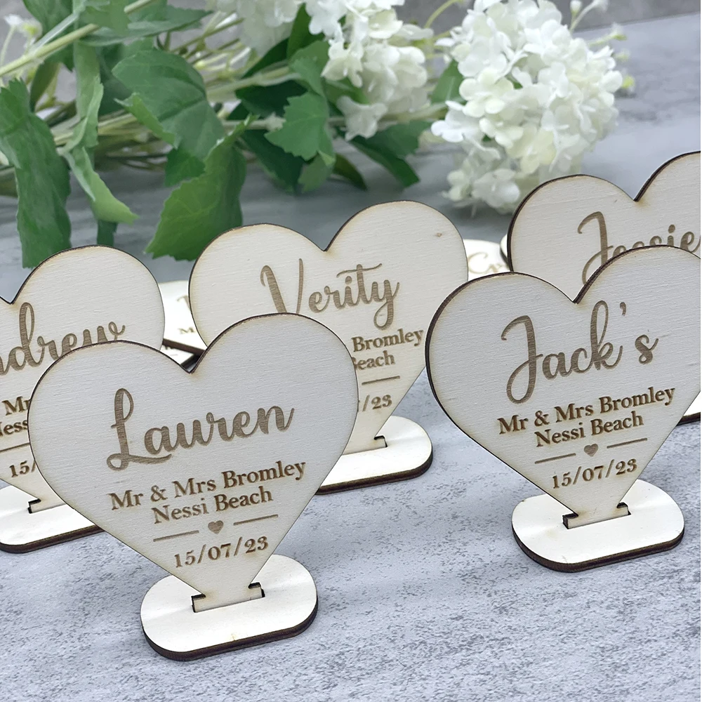Personalized Wedding Mirror Acrylic Place Setting 10pcs for Baby Shower Party Engraved Place Names Table Decoration