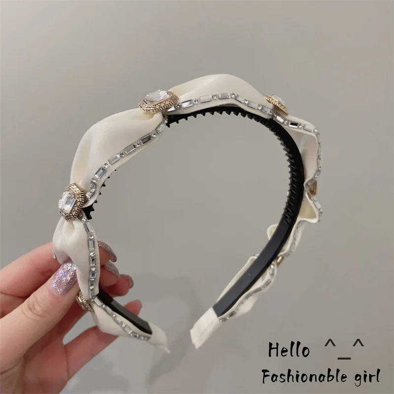 Fashion Trend 2022 New Zircon Headband Indenter Elegant Net Red Hair Accessories Headwear Diamond Headbands for Women