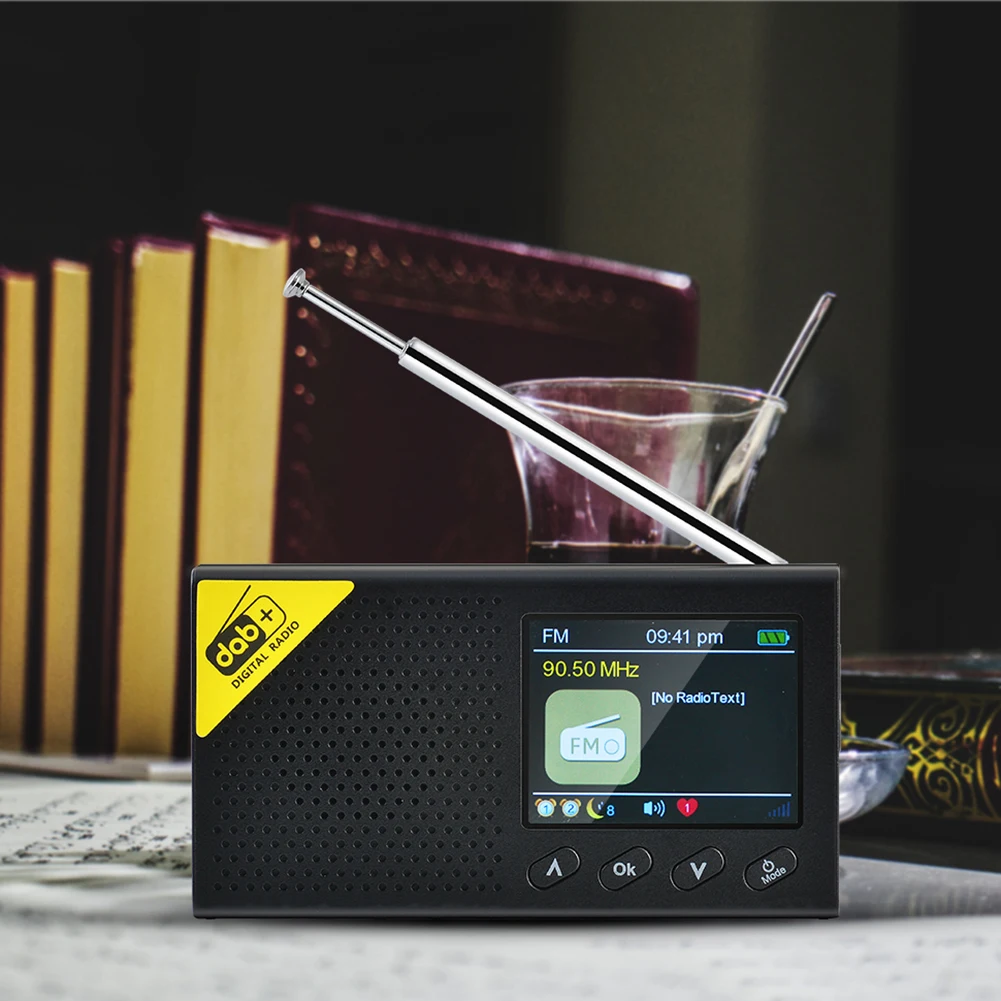 Portable Digital Radio Bluetooth-compatible 5.0 Stereo Portable for Home Office DAB FM Receiver Audio Broadcasting Player - 2