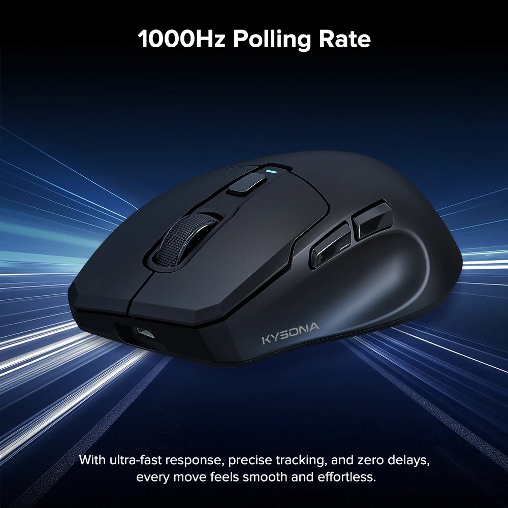 KYSONA Uranus SE PAW3311 Bluetooth Mouse Triple Mode Connectivity Ultra-Light Gaming Mouse 1KHz Polling Rate For Laptop PC