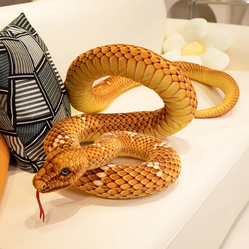 Kawaii Snake Plush Toys Pit Viper Realistic Stuffed Cobra Animal Soft Cotton Cuddly Doll Python Birthday Gifts for Boys 70-280cm