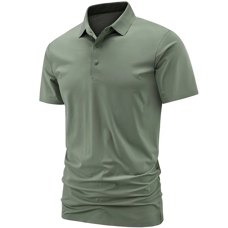 Men's high quality summer new lapel men's short sleeve polo shirt fringe solid color business casual men's polo shirt M-5XL 2562 4