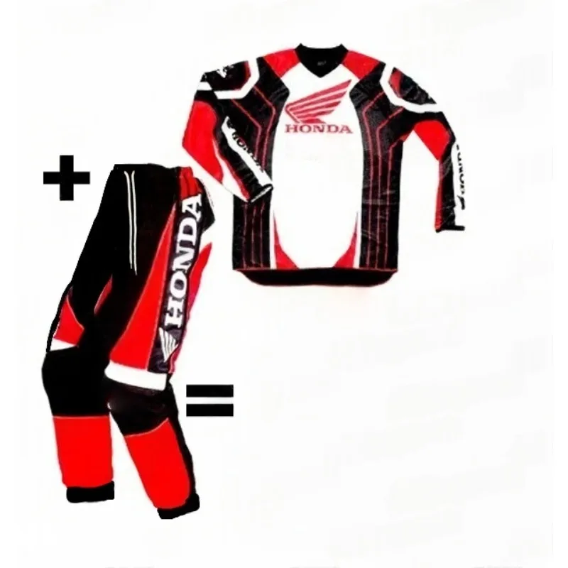 Maillot à manches longues et pantalon Honda Racing Style, chemise d'équitation respirante à séchage rapide pour Dirt Bike, cyclistes de montagne, quotidien, automne 2025