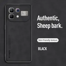 Frosted Leather Anti - Shock Hard Plastic Skin Case for Infinix Note 60 (Black)