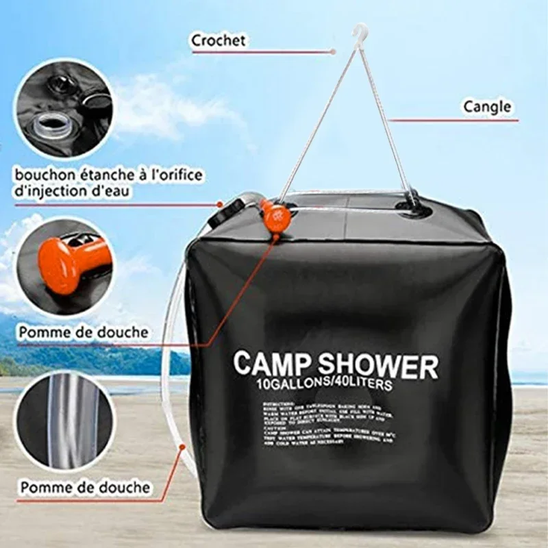 40L Solar Heated Camping Shower Bag 4