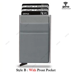 Luxury RFID Slim Metal Cardholder Wallet (Grey B)