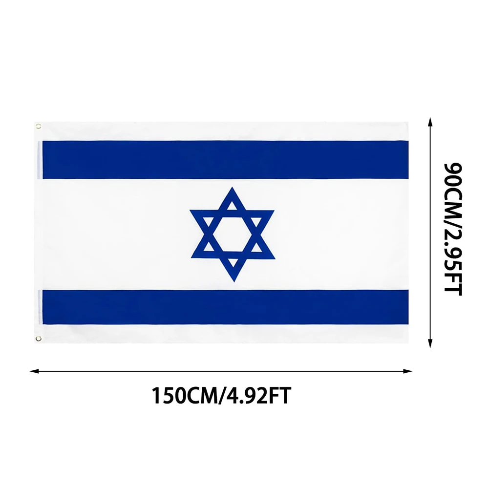 90X150cm Israel National Flag Hanging Wear-resistant Polyester ISR IL Israeli National Flags Banner For Home Decoration 60x90cm