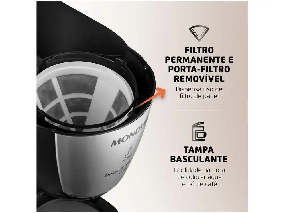 Cafeteira Elétrica Mondial Dolce Arome C-37JI-30X Jarra Inox - 220V 4