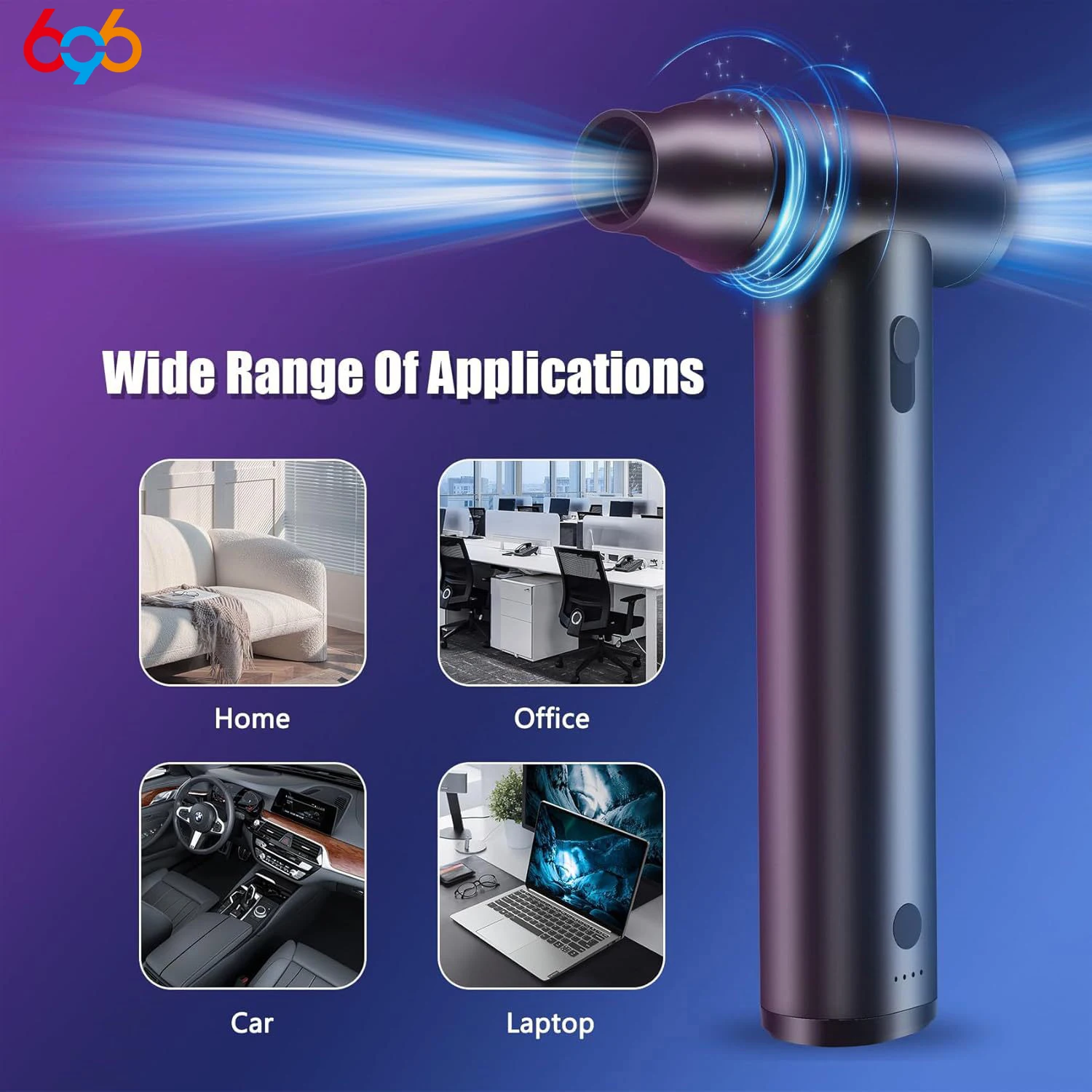 Handheld Fan 120000 RPM Violent Turbo Fan Blowing Absorbing Integrated Handheld Wireless Violent Fans Electric Air Duster Cordless Compressed