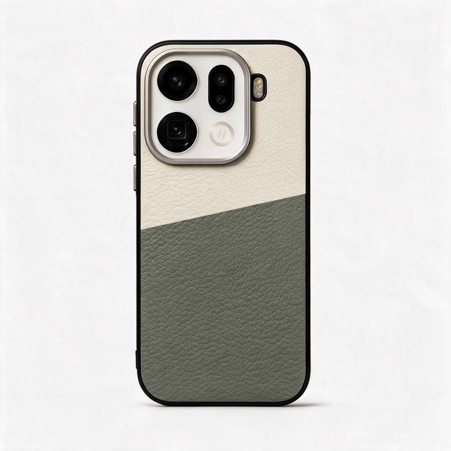 Luxury Genuine Leather Two-Color Sheepskin Phone Case with Pattern Design, Anti-Fall Protection
