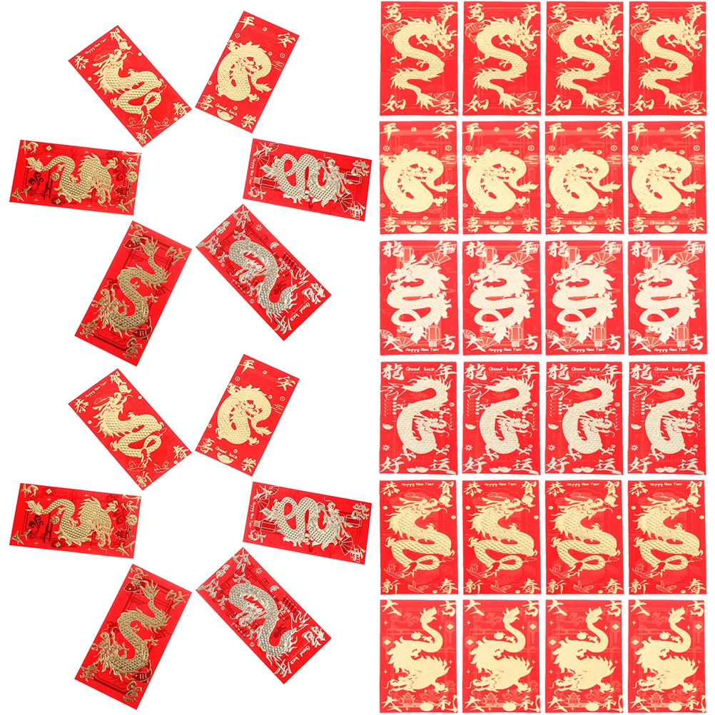 160/60/36/30Pcs Chinese Style Red Envelopes New Year Money Packets Lucky Money Bags Red Envelopes (Mixed Style)
