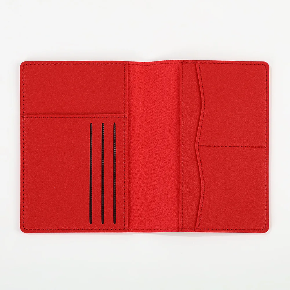 מחזיק דרכון מעור PU בצבע טהור עם חריצי כרטיסים מרובים, מגן מסמכים יכול לאחסן, נייטרלי / אוניברסלי, מתאים לשימוש יומי