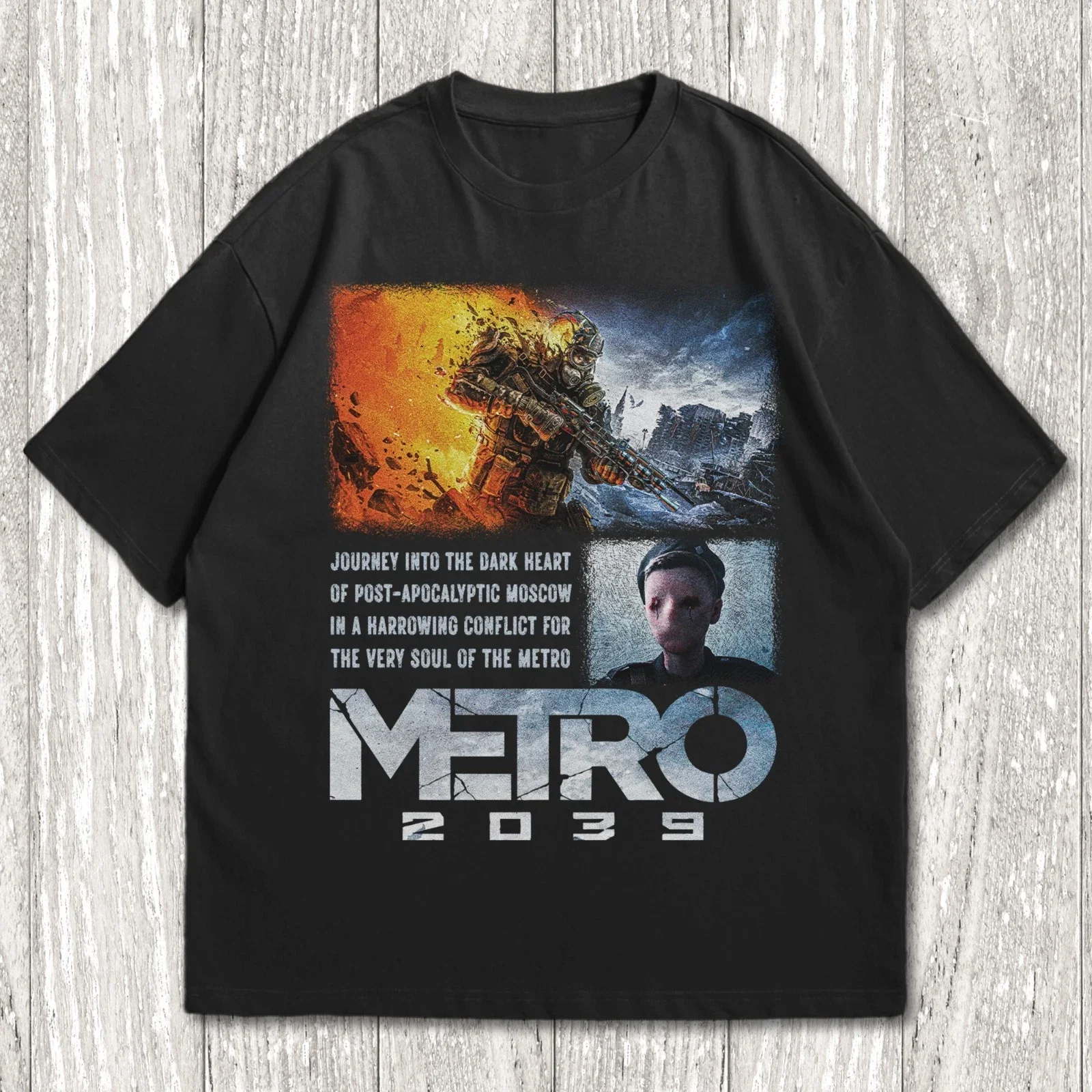 Metro Exodus T-Shirt, Horror-Videospiel-Shirt, Shouter Videospiel-Merch, beliebtes Unisex-Baumwoll-T-Shirt für alle Jahreszeiten