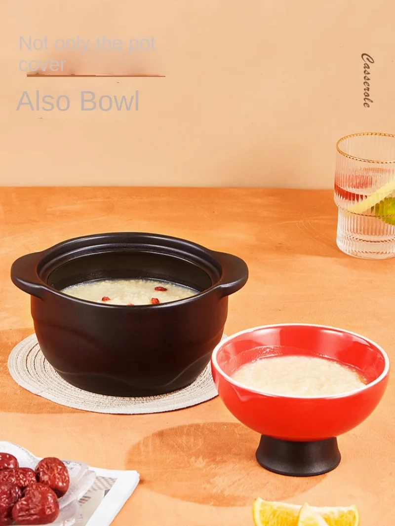 Old style Open Fire Heat-resistant Ceramic Casserole Stew Pot Rice Pot Household Gas Stove Open Fire Special Induction Cooker casserole pot