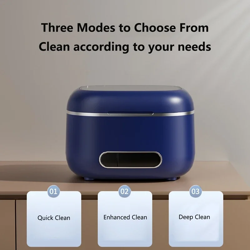 Lenovo Ultrasonic Cleaning Machine 3Speed Timed Deep Cleaning USB Charging Jewelry Cleaner Dentures Retainer Mouth Guard Aligner 4