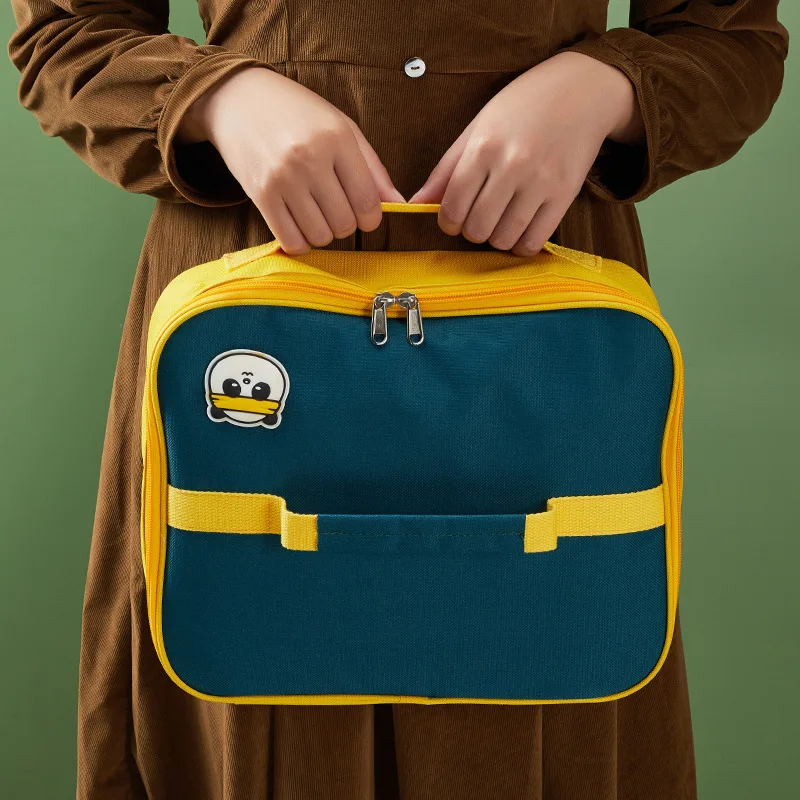 

Square Fashion Thermal Lunch Bags Food Picnic Cute Pouch for Women Zipper Handbag Oxford Cloth Bag Waterproof Cooler Pack