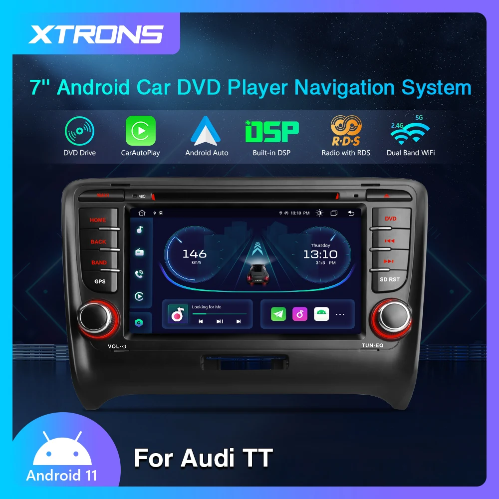 XTRONS 7" Android 12 Octacore 2+32 Car DVD Multimedia Player for Audi
