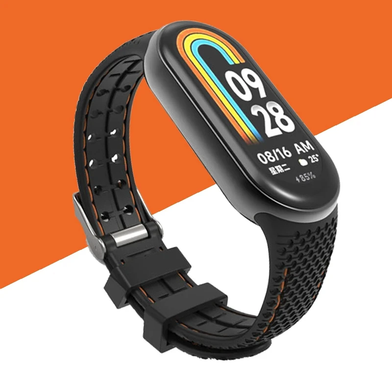 รูปสินค้า สายรัดซิลิโคนสําหรับ Mi Band 8 9 สร้อยข้อมือยางเปลี่ยนสายนาฬิกาข้อมือ Smartwatch สร้อยข้อมือ Correa สําหรับ Xiao mi mi Band 8 สาย