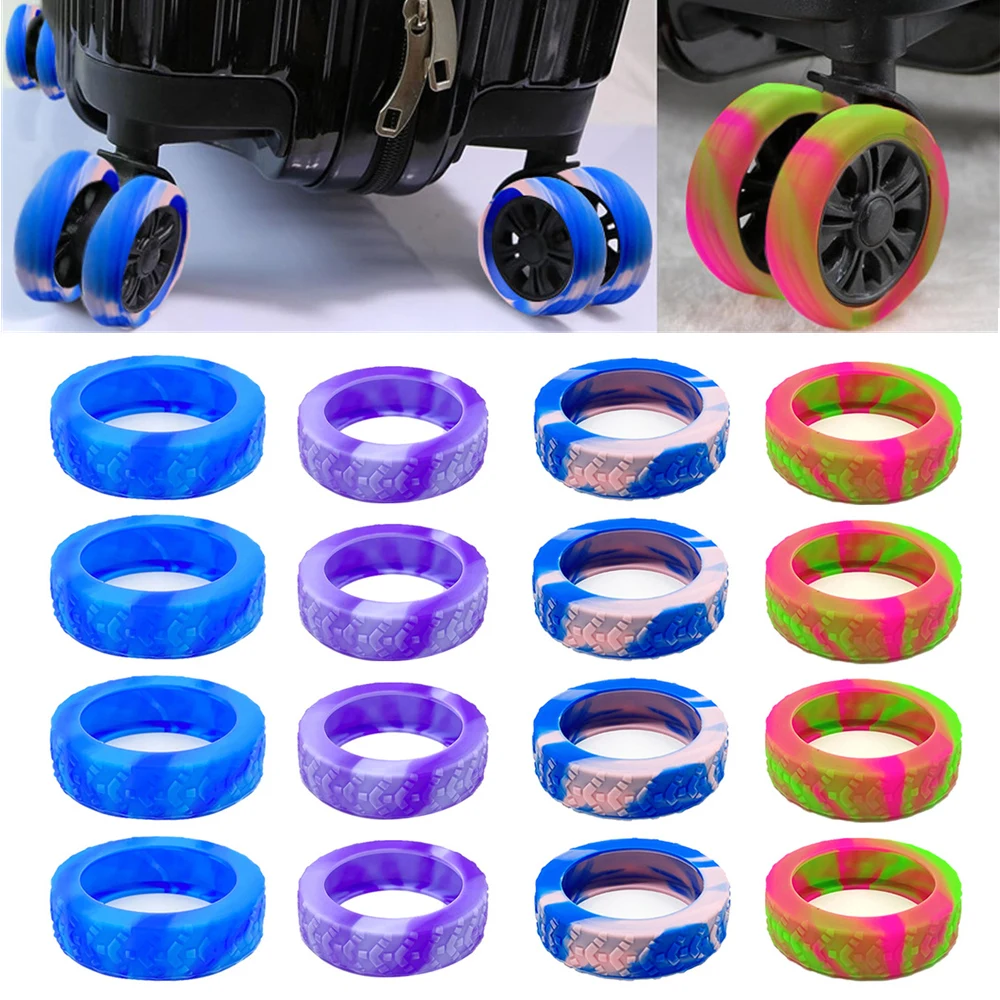 

8PCS Silicone Luggage Wheels Cover Trolley Case Castor Sleeve Luggage Wheels Protector Wheels Caster Shoes Chair Wheels Cover