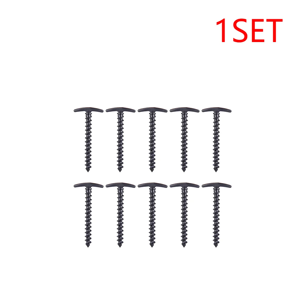 10-Pack Windproof Outdoor Camping Tent Pegs - Durable Screw Anchor Stakes