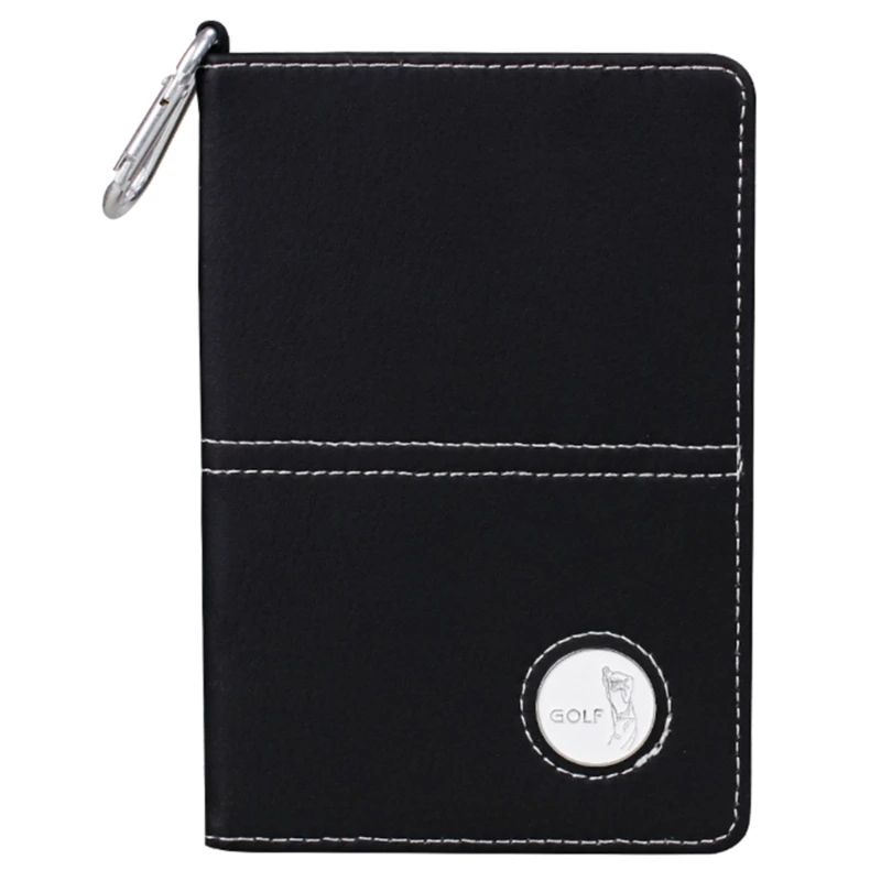 

Golf Scorecard and Leather Book Holder Portable Golf Notebook with Keyring