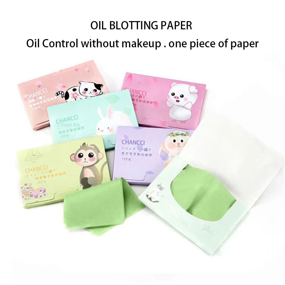 600pcs 오일 블로팅 페이퍼 오일 컨트롤 흡수 조직 핸디 페이스 블로팅 시트 화장품 메이크업 페이셜 클리닝 도구