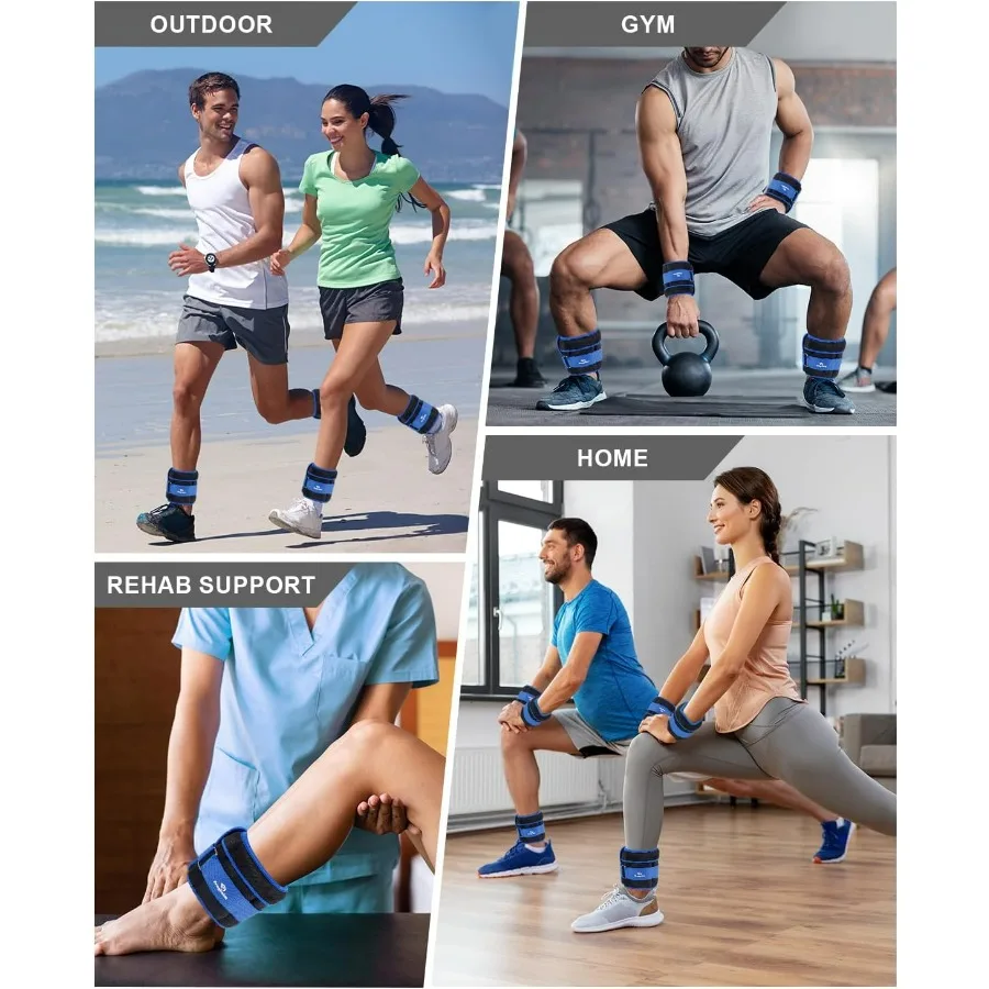 Adjustable Ankle Weights 6 lbs each( 12 lbs pair) with Removable Weight for Jogging, Gymnastics, Aerobics, Physical Therapy