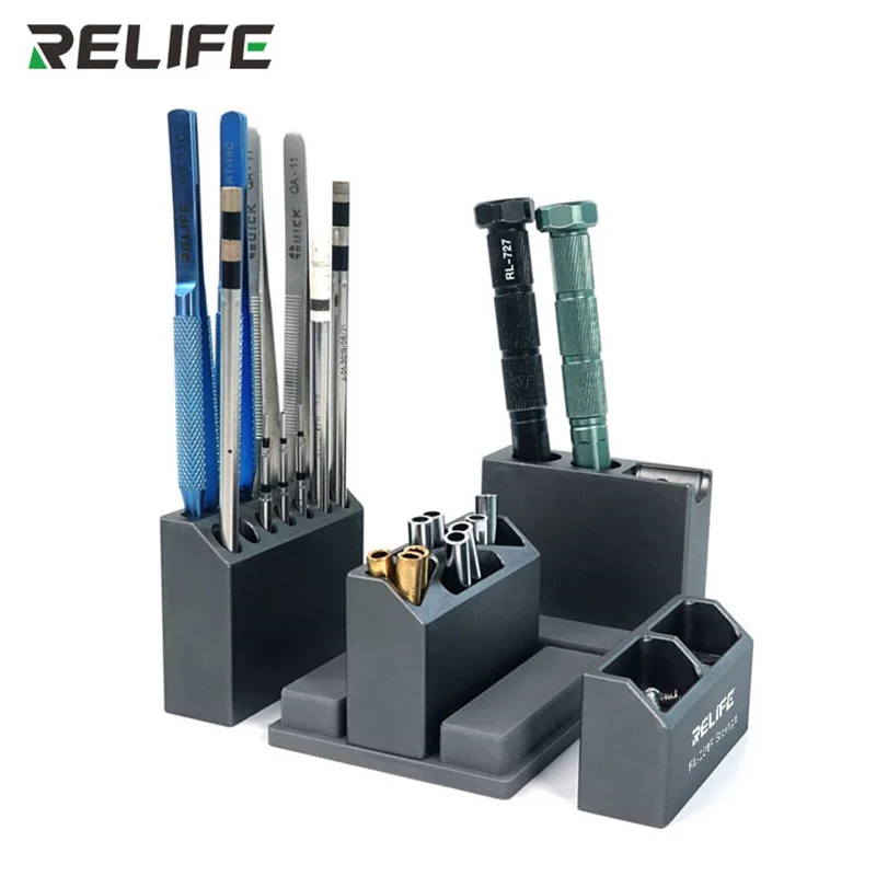 RELIFE RL-001F Combined Storage Box Aluminum Alloy Mobile Phone Repair Tweezers Screwdriver Screw Parts Multifunctional Storage