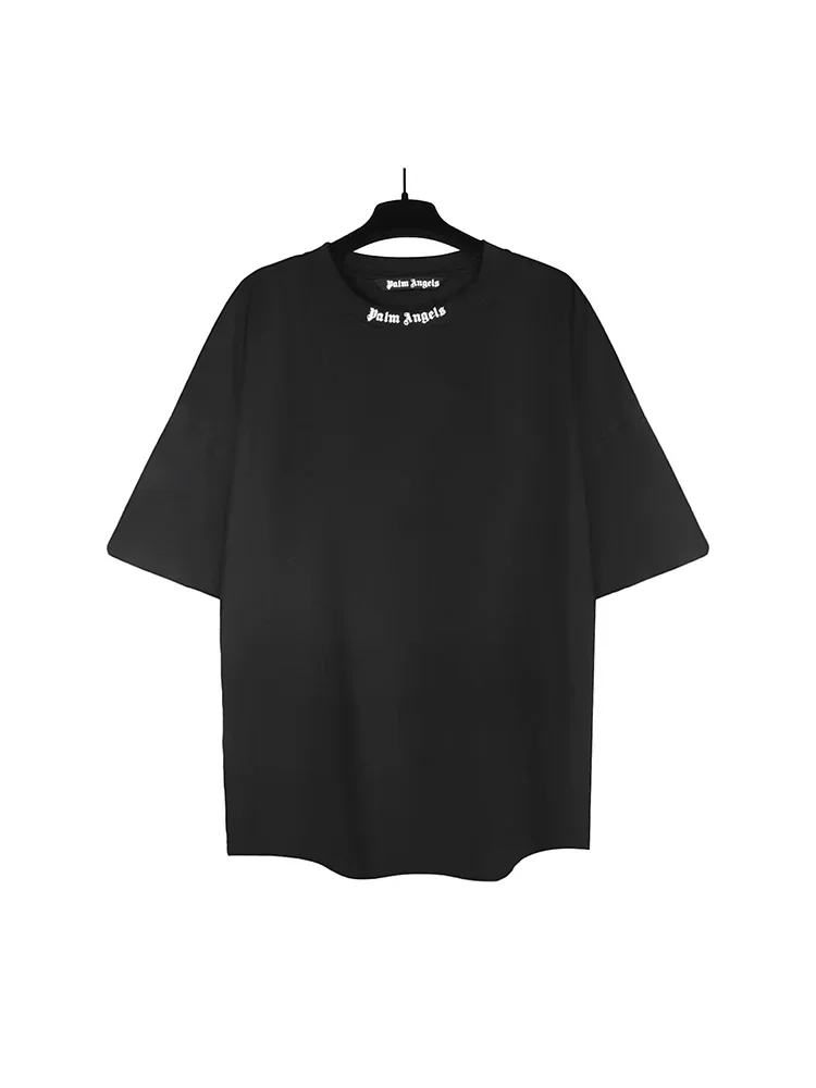 Palm Angels Summer Fashion Letters stampa luminosa cotone allentato girocollo t-shirt top per uomo donna coppia modelli