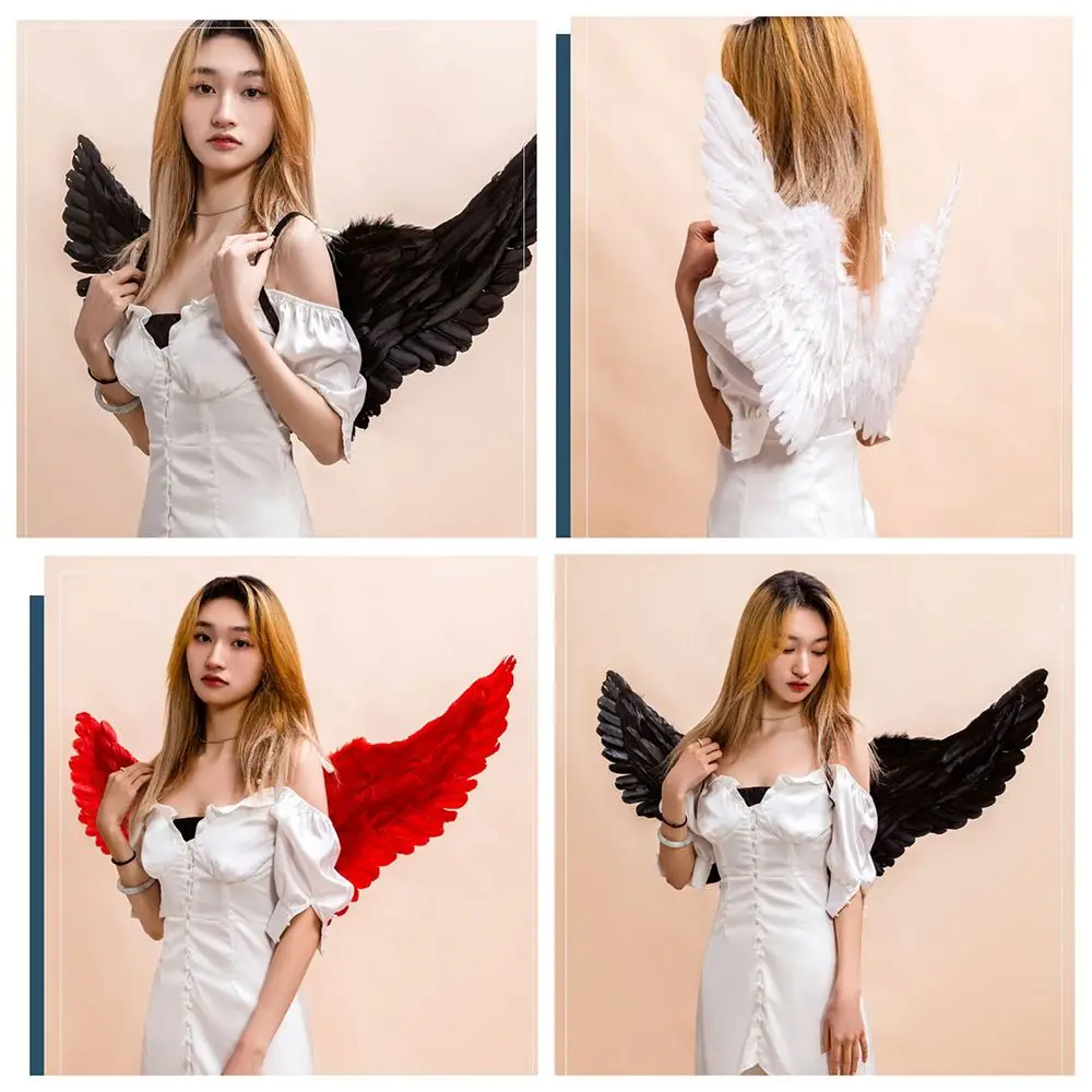 Beautiful Angel Feather Wings Christmas Decor Lightweight Black White Red Feather DIY Costume Dressing Up Party Decoration