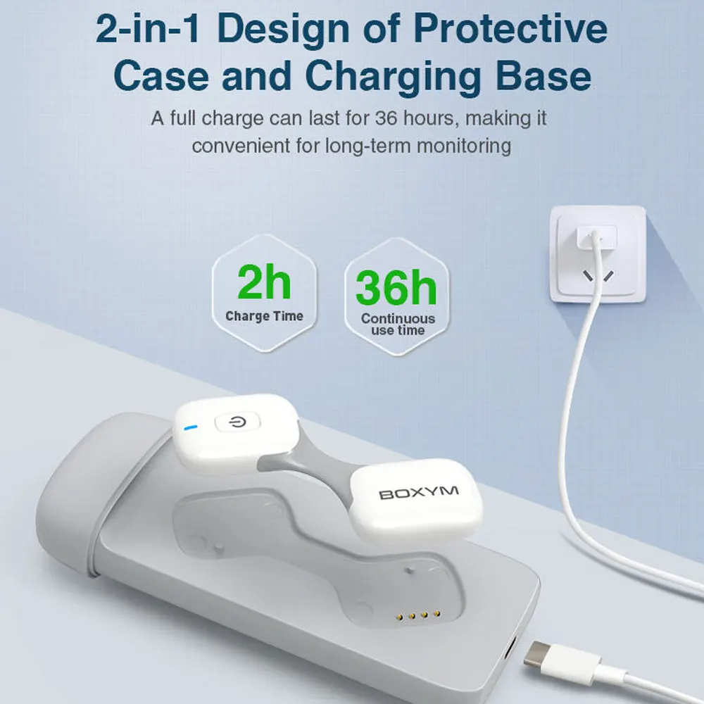 Wearable ECG Monitor, Dynamic ECG,Sports Heart Rate ECG EKG Monitor,Cardiac Monitoring Bluetooth Data Analysis ,Rechargeable