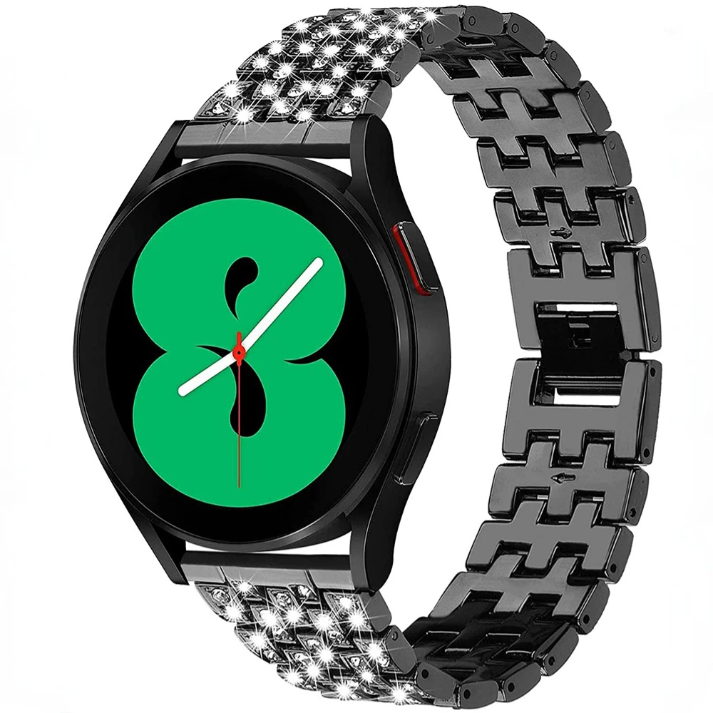 

Металлический ремешок для Samsung Galaxy Watch 3/4/5/Gear S3/Active 2, браслет со стразами для Huawei Watch GT 2 3 Pro/Amazfit GTR, 22 мм 20 мм