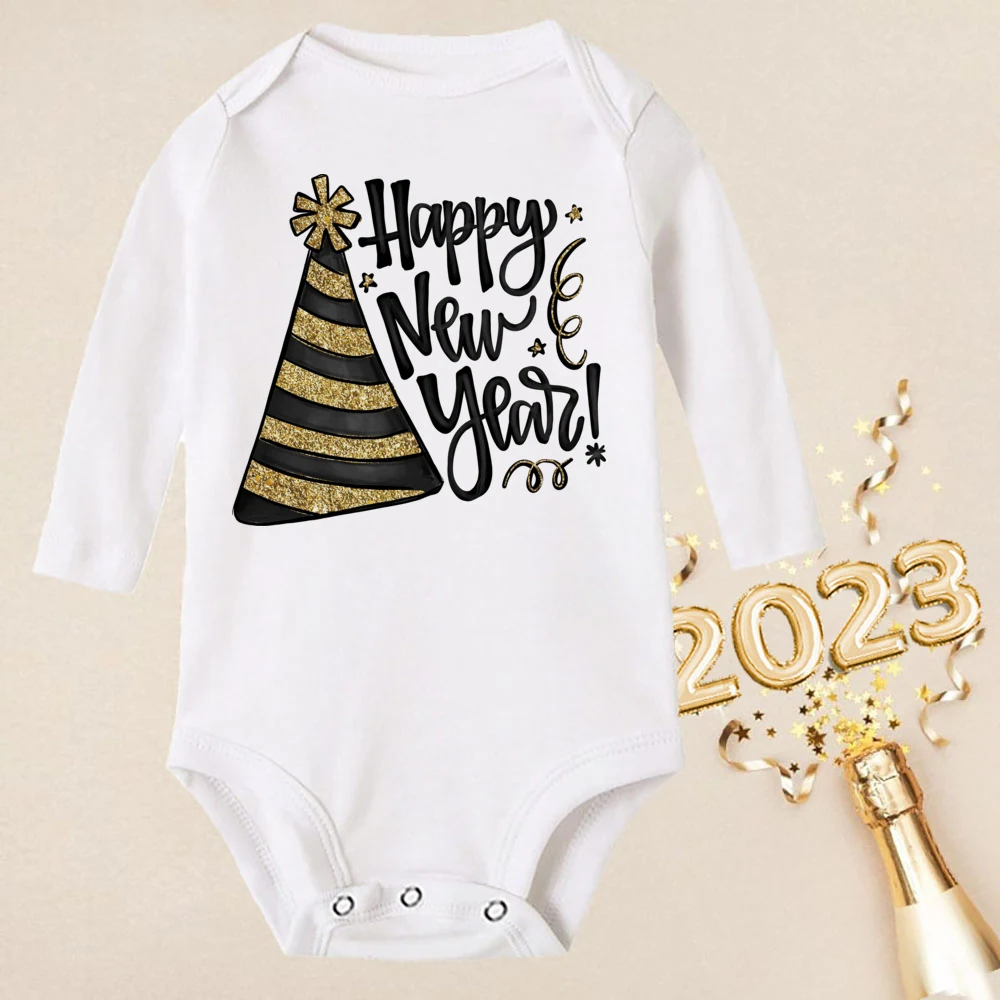 Body En Coton Imprimé «happy New Year Twenty 24» Bébé Garçon