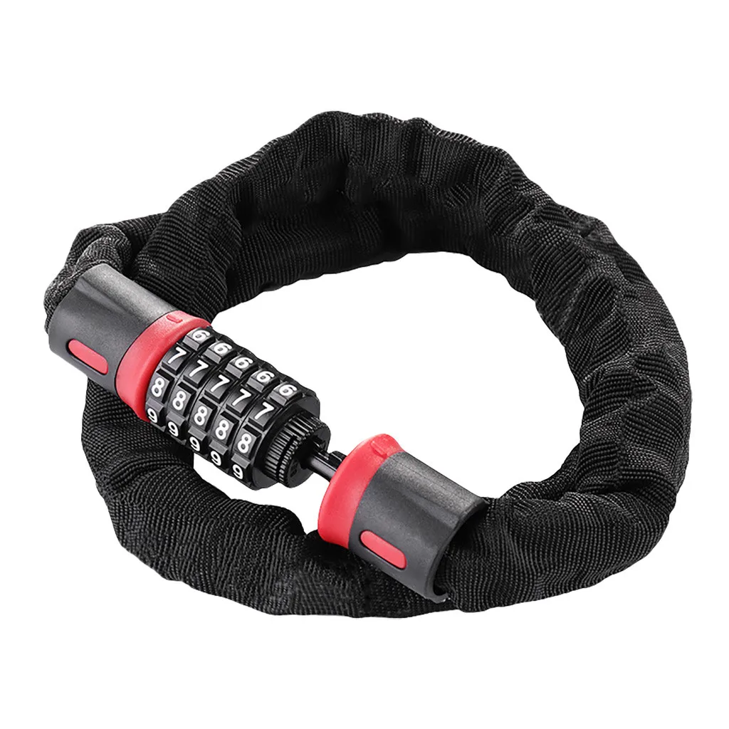 

Bicycle Chain Lock Mtb Road Bike Bicycle Protection Against Theft Padlock With 5 Digital Password Security Bike Locks Cable