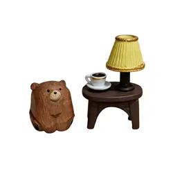 Handcrafted Wooden Bear Statue - Elegant Home & Office Decor (Brown - CJ)