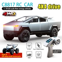 JJRC C8817 RC Car Alloy Cybertruck Car model Simulation Off-road Vehicle  Camping Equipment Pickup Truck Kids Toys Boy Gifts 1