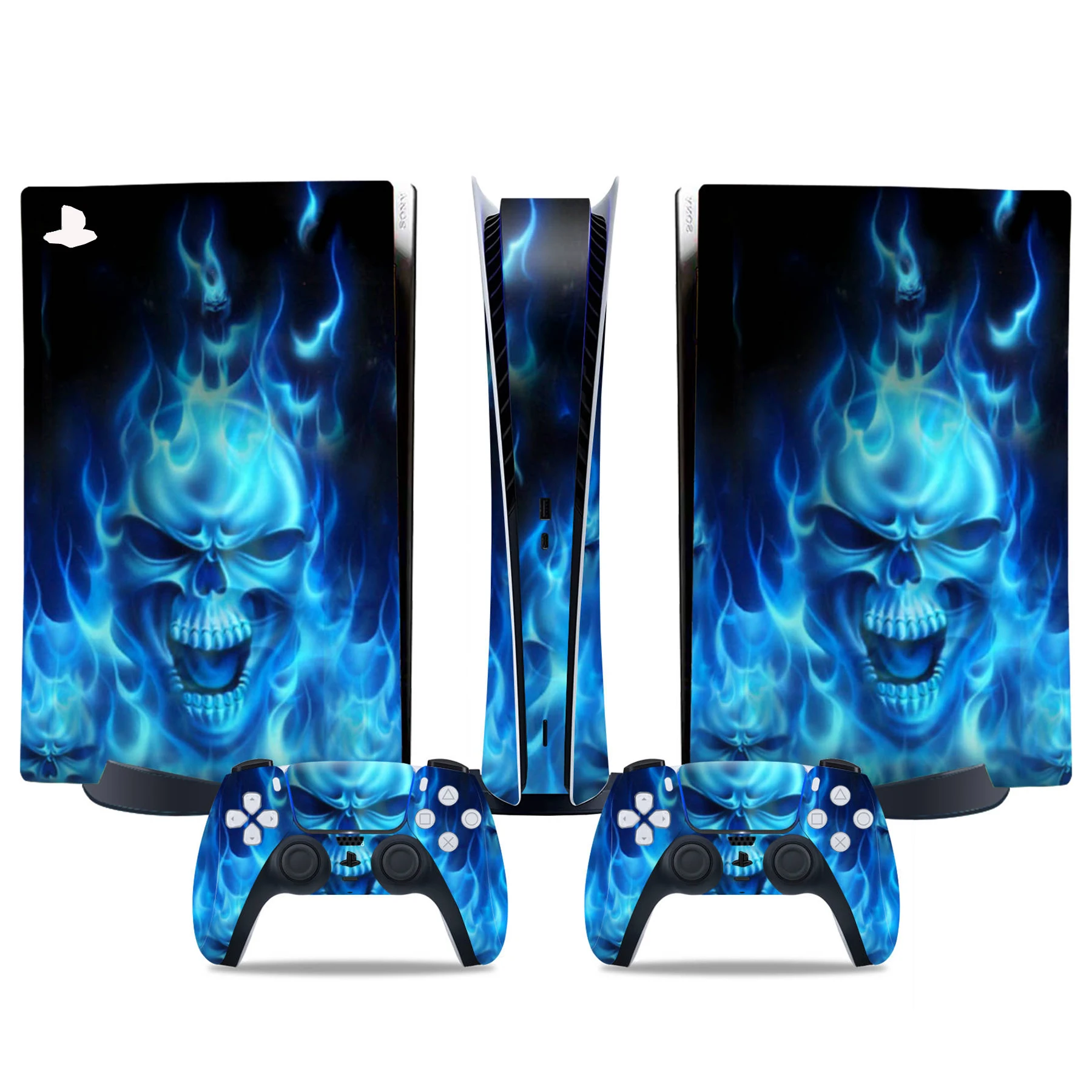 For PS5 Digital Protective Skin Sticker Vinyl Decal Full Set Cover Wrap for Game Console and 2 Controllers