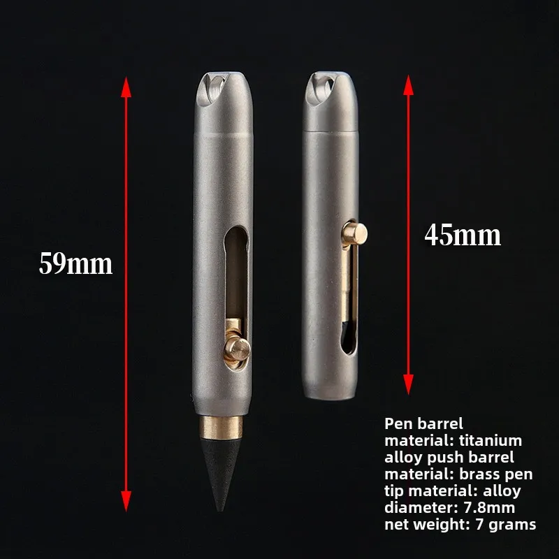 Eternal Pencil Metal Inkless Pen Titanium Alloy Forever Everlasting Pencil Desk Decor Pocket Pen for Writing Keychain Pendant 6