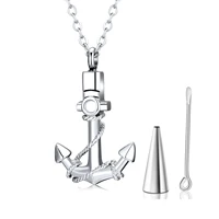 Navigation Keepsake Jewelry Stainless Steel Anchor Cremation Urn Pendant Necklace For Ashes Navy Friendship Gift 1