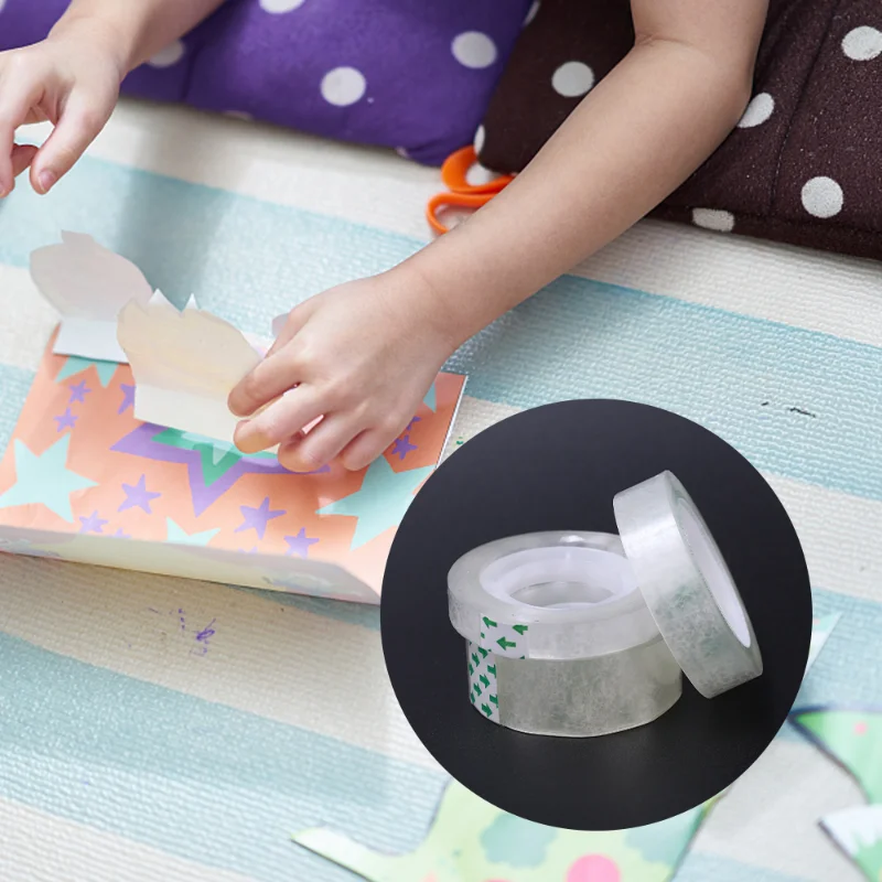 18/12/8mm 투명 접착 테이프 팩 도구 편지지 사무실 학교 용품 학생 접착 테이프 포장 선물 꽃