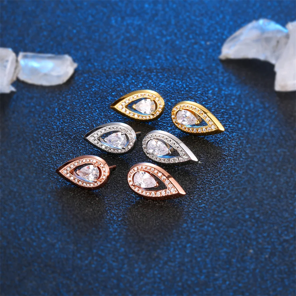 

Простые элегантные серьги в форме капли воды для женщин Свадебные подарки французская Роскошная бижутерия 1:1