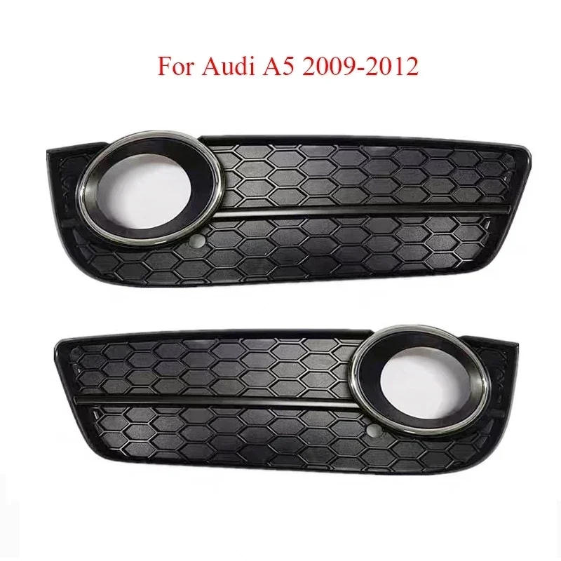 

2PCS ABS Car Front Left&Right Bumper Fog Light Lower Grille Cover for Audi A5 2008 2009 2010 2011 8T0807681/8T0807682