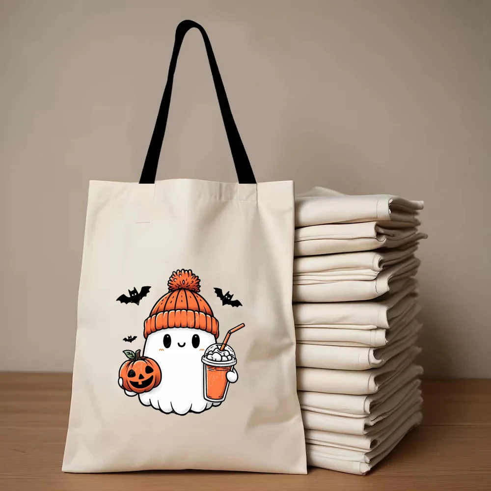 Customized Halloween Tote Bags Ghost Pumpkin Walking Dog Party Supplies Custom Print Name Picture Spooky Season Canvas Bags gift bags paper packaging bag plastic shopping bags zipper lock bags wedding flower petal bags air packaging bags